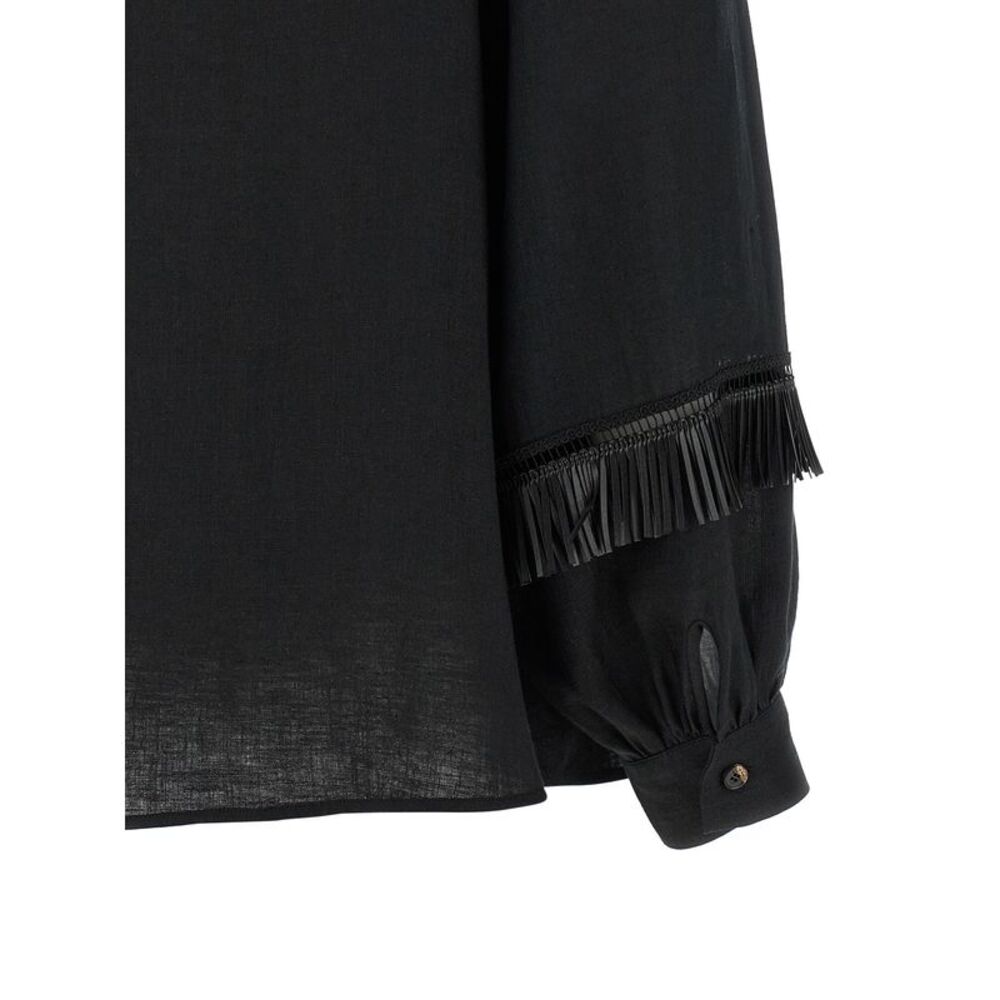 Kiton Black Linen Women's Blouse - Picture 4 of 4